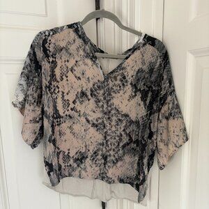 Zara Pink and Gray Snake print top